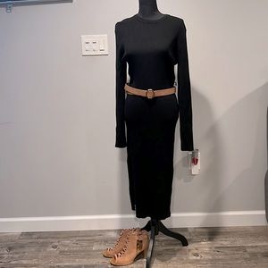 Black Sweater dress with a slit NWOT